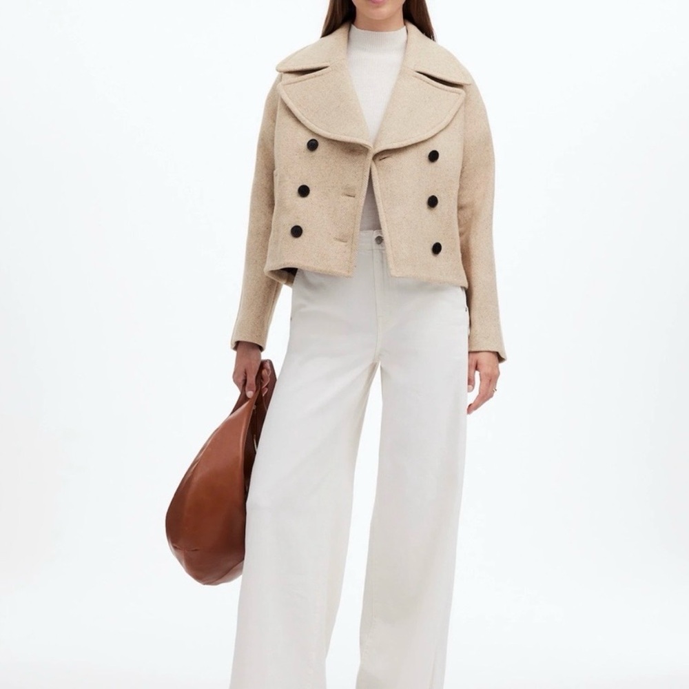 Madewell Oversized-Collar Short Peacoat — size M